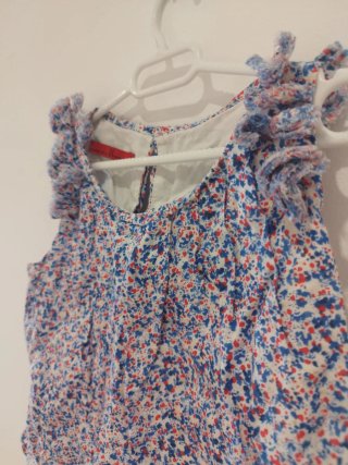 Vestido niña CH floral azul y rojo 3 años