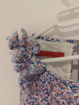 Vestido niña CH floral azul y rojo 3 años