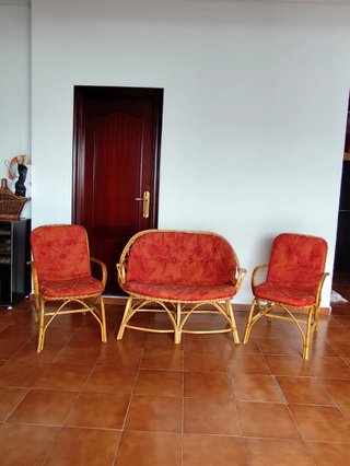 Conjunto 3 piezas sofá y sillones bambú