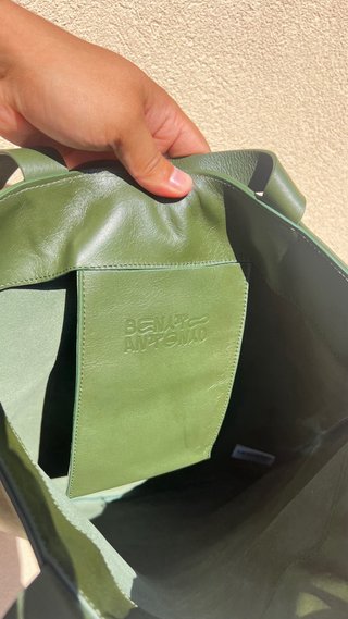 Bolso Piel Vacuno Zara x Bad Bunny Verde