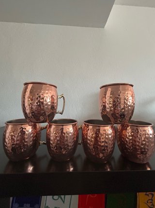 Vasos de simil cobre martillado (Set de 6)