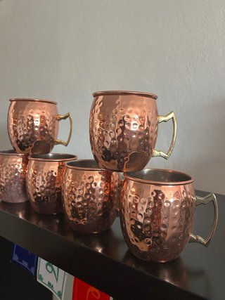 Vasos de simil cobre martillado (Set de 6)