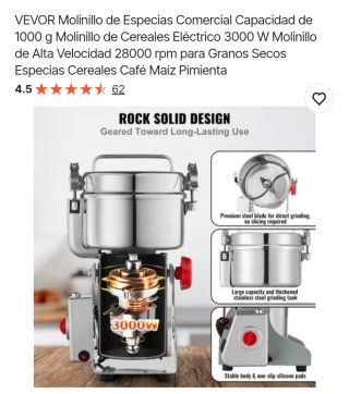 Molinillo Eléctrico Café, Cereales, Legumbres etc.