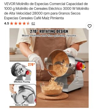 Molinillo Eléctrico Café, Cereales, Legumbres etc.