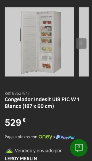 Congelador vertical Indesit