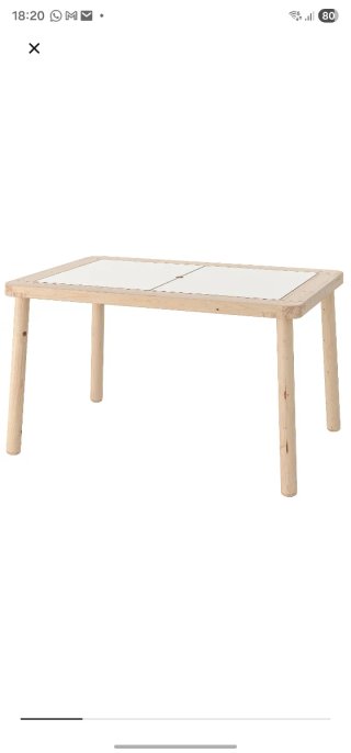 Mesa IKEA Flisat blanco/madera 83x58cm