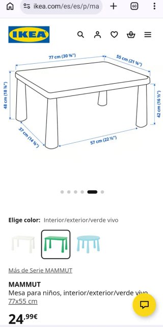 Mesa y Silla Infantil IKEA Mamut Roja
