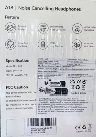 SIN ABRIR Auriculares Bluetooth ENC ANC A18