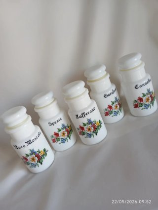 Set 5 Barattoli Porta Spezie Floreali