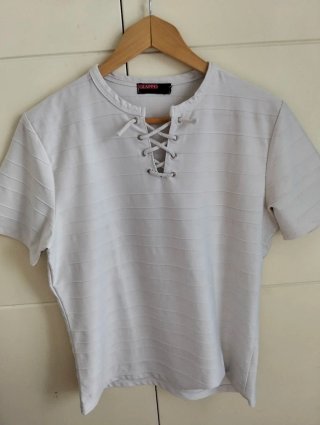 Camiseta Polo GIAFFO Blanca con Cordones