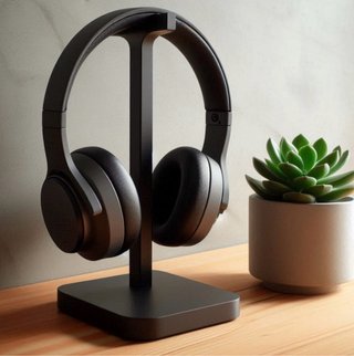Soporte para auriculares negro