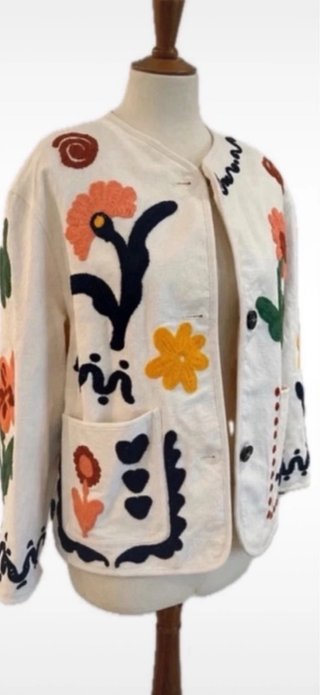 Espectacular y Viral chaqueta bordados ZARA T/XL