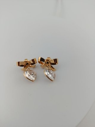 Pendientes lazo corazón