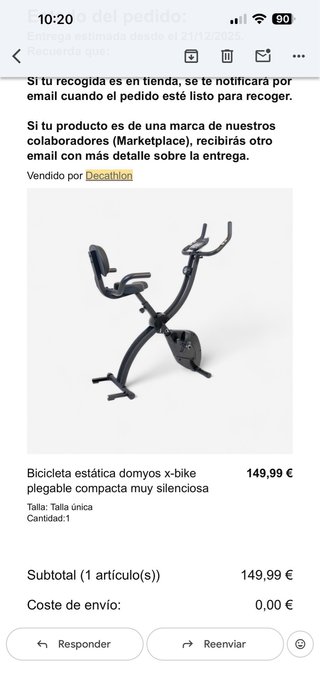 Bicicleta Estática Domyos X-Bike Plegable