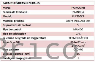 Plancha Gas Cromo Serie 500 - PLC900CR