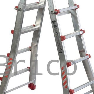 Escalera Telescópica Aluminio 4+4 Pestaña