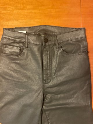 Pantalones Massimo Dutti cuero negro