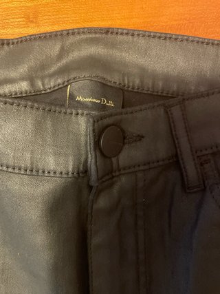 Pantalones Massimo Dutti cuero negro