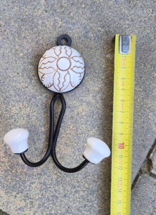 Coppia attaccapanni ceramica e metallo