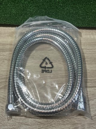 Doccia a mano Vinabo + 1,5 m flessibile in acciaio, 5 funzioni di getto, alta pressione, ABS cromato, anti-calcare, bocchetta, argento