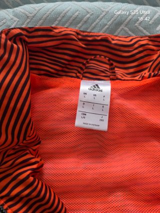 Cortavientos Adidas Naranja y Negro