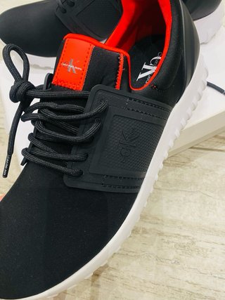 Zapatillas Calvin Klein Hombre Negras Rojas