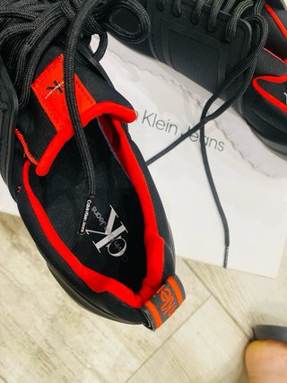 Zapatillas Calvin Klein Hombre Negras Rojas