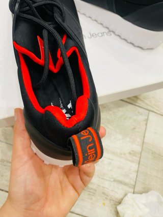 Zapatillas Calvin Klein Hombre Negras Rojas
