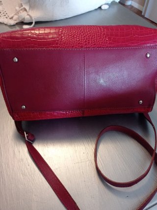 Bolso Guy Laroche Rojo Cocodrilo