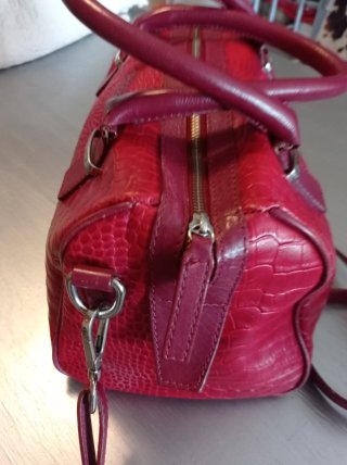 Bolso Guy Laroche Rojo Cocodrilo