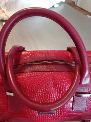 Bolso Guy Laroche Rojo Cocodrilo