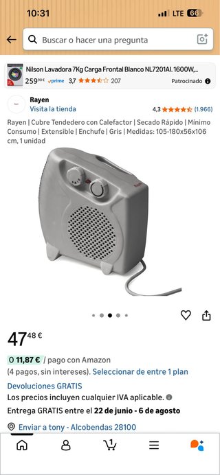 Cubre Tendedero Rayen con Calefactor