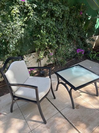 Mesa y Silla Exterior Kettal Metal Cristal