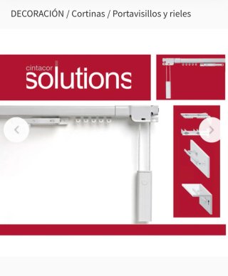 Barra con riel para cortinas blanco
