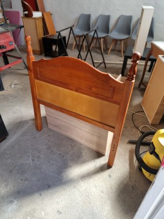 Cabezal de pino cama de 90