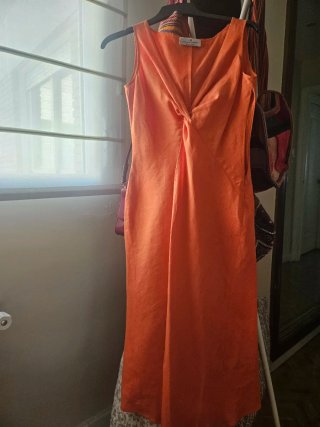 Vestido lino Carolina Herrera naranja
