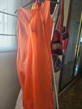 Vestido lino Carolina Herrera naranja