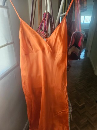 Vestido lino Carolina Herrera naranja
