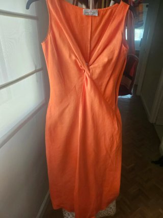 Vestido lino Carolina Herrera naranja