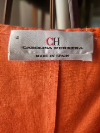 Vestido lino Carolina Herrera naranja