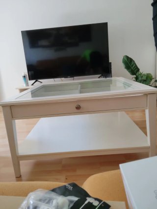 Mesa de centro IKEA Liatorp cristal y madera