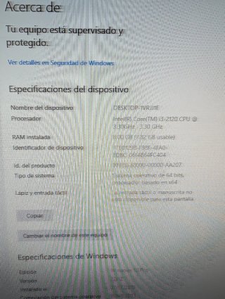 Ordenador sobremesa Lenovo i3