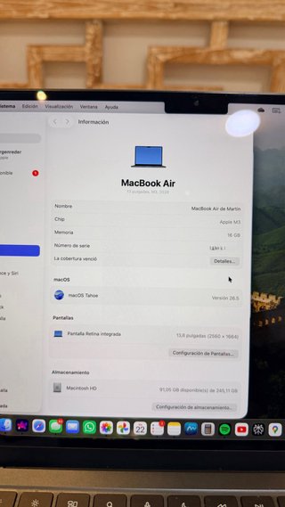 MacBook Air 13 M3 16GB 256GB Medianoche