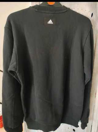 Sudadera Adidas Negra Logo Verde