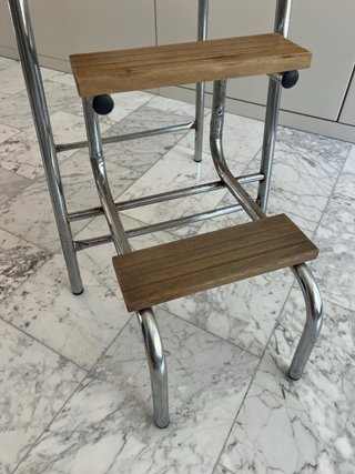 Taburete Escalera Vintage Madera y Metal