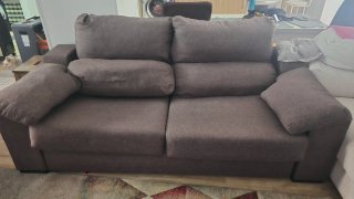 Sofá Cama Gris Tela