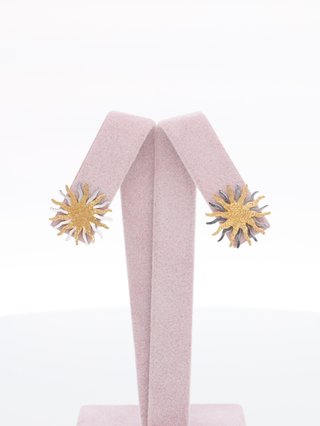 Orecchini Sole Oro e Bianco