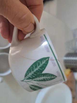 6 Tazas de Porcelana con Diseño de Hojas