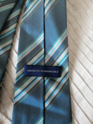 Corbata rayas azul y rosa
