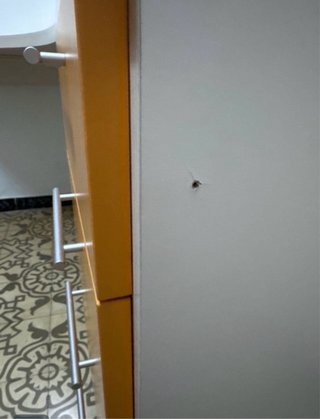 Escritorio esquinero blanco y cajonera naranja